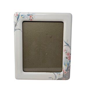 Vintage‎ Porcelain Floral Photo Frame Cottage Country Style Holds 8x10